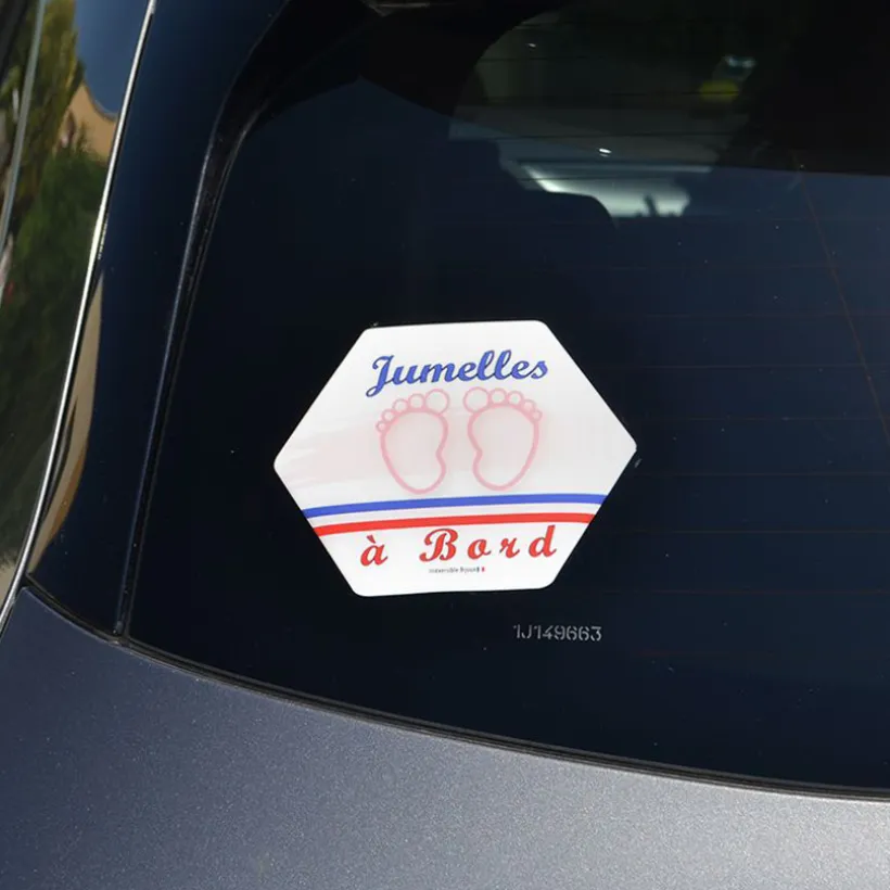 Adhésif voiture Jumelles à bord