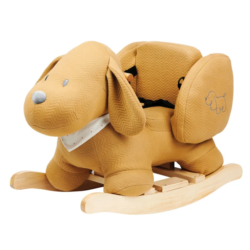 Animal à bascule Charlie le chien Jacquard Caramel