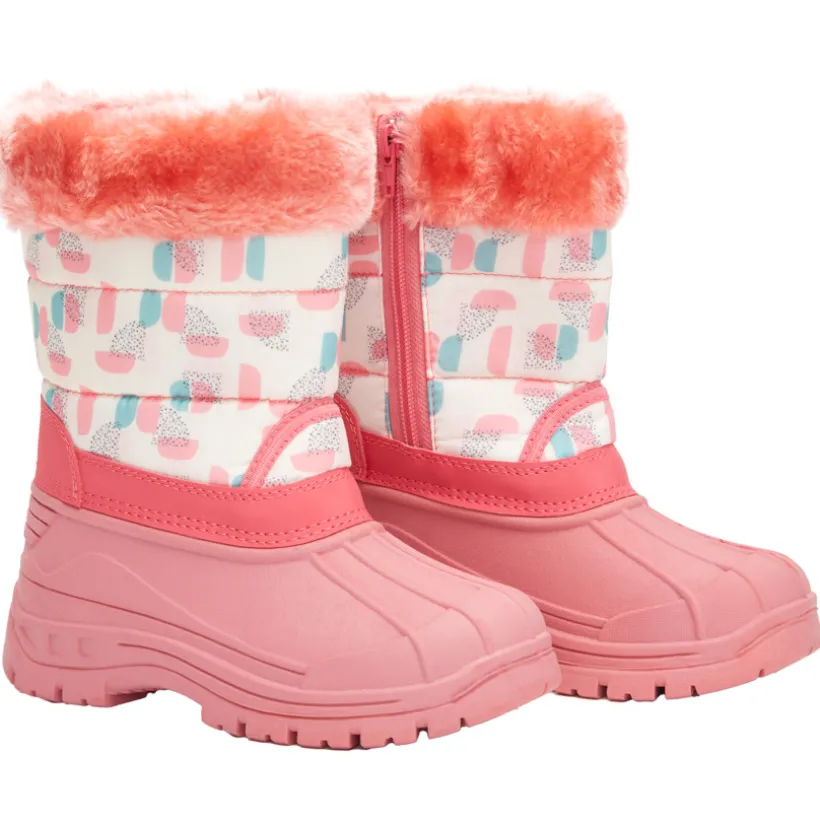 Après-ski zippés et imprimés avec fausse fourrure pour bébé fille