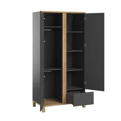 Armoire Altitude 2 portes - Graphite / Bois