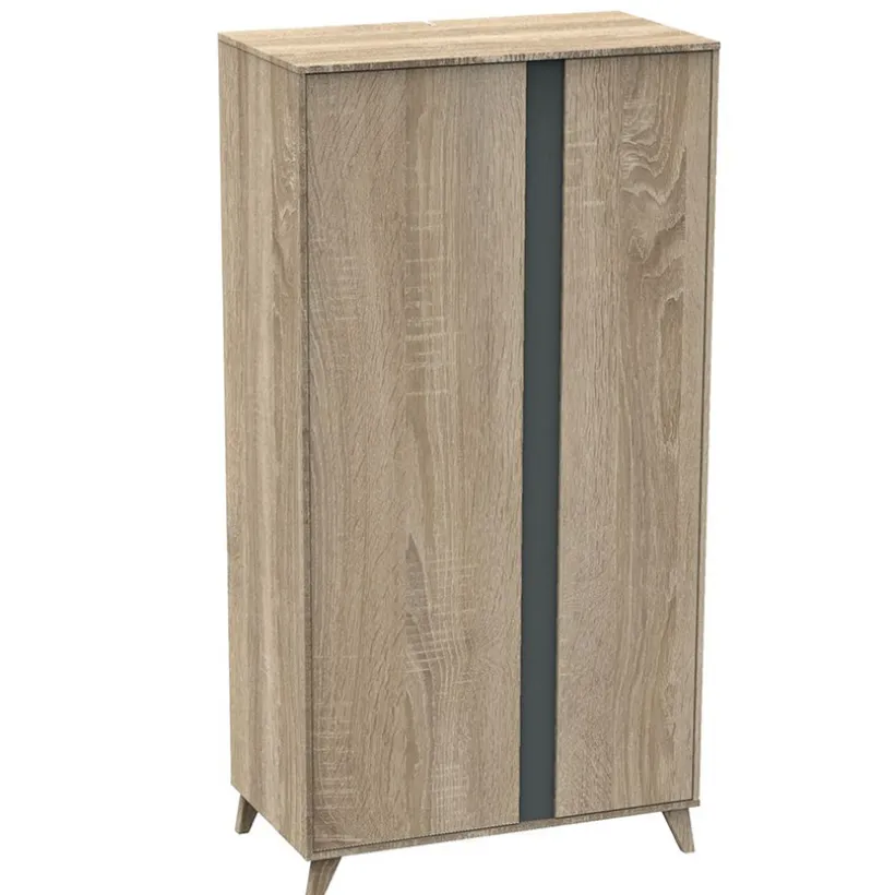Armoire Nova 2 portes - Gris Volcan