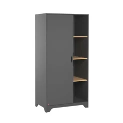 Armoire 1 porte Leaf - Graphite / Bois