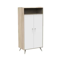 Armoire 2 portes access - Bois/Blanc
