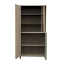 Armoire à 2 portes et niches Tokyo aspect chêne suave/blanc