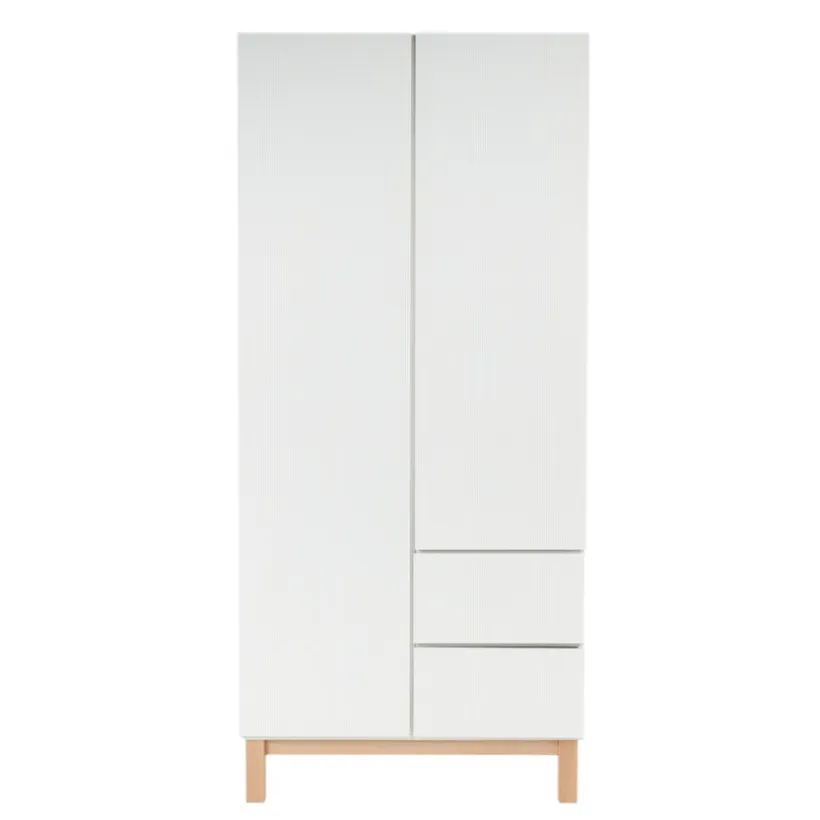 Armoire 2 portes et 2 tiroirs Mae - Blanche