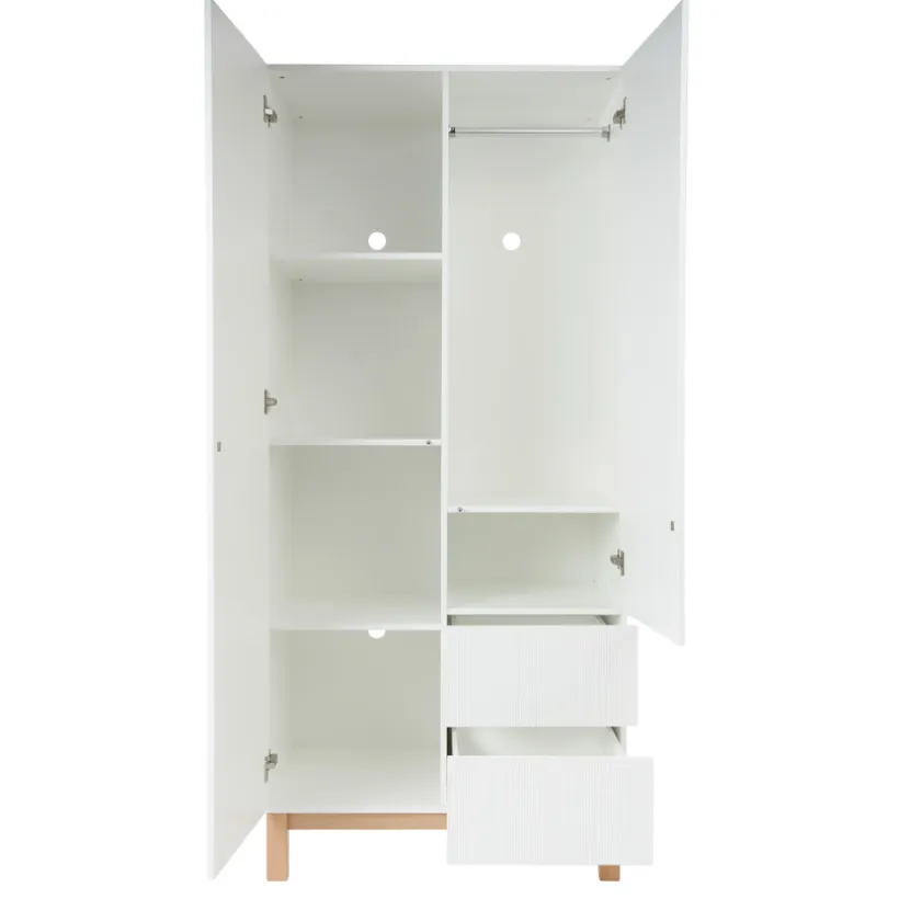Armoire 2 portes et 2 tiroirs Mae - Blanche