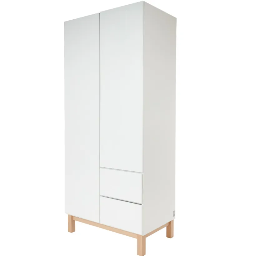Armoire 2 portes et 2 tiroirs Mae - Blanche