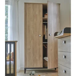 Armoire 2 portes Marcel Chêne & noir