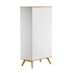 Armoire 2 portes Nature - Blanc / Bois
