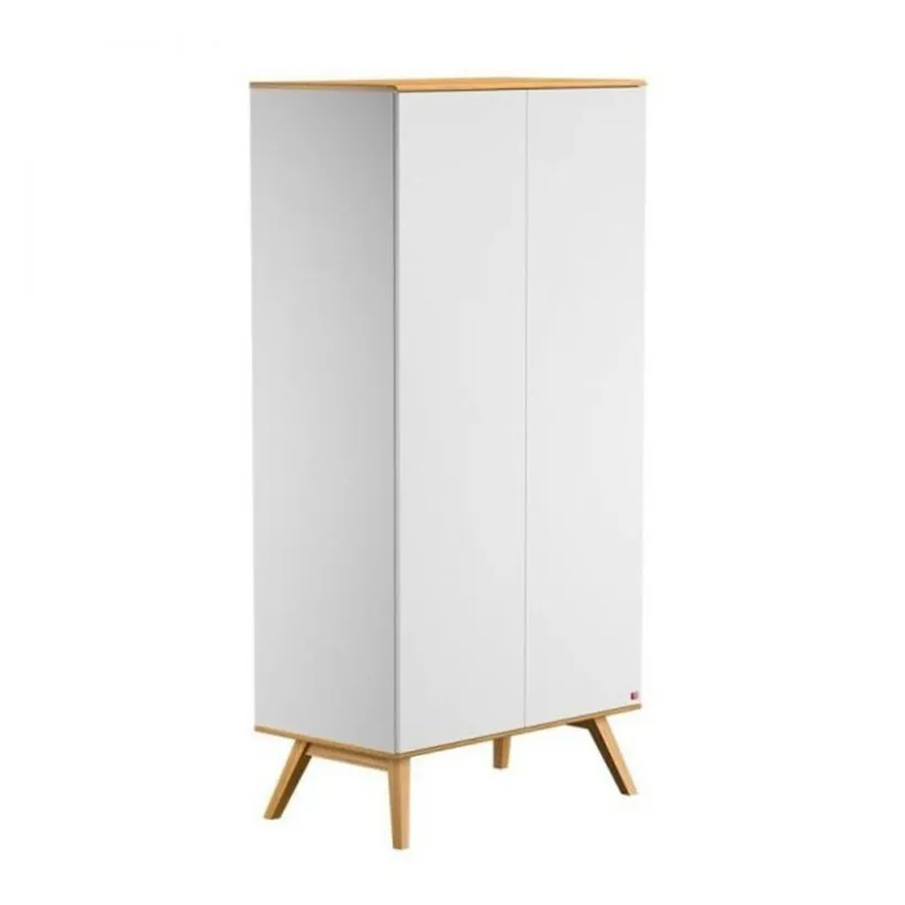 Armoire 2 portes Nature - Blanc / Bois