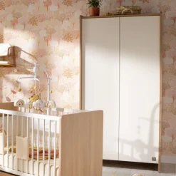 Armoire à 2 portes Vanille aspect chêne miel/meringue