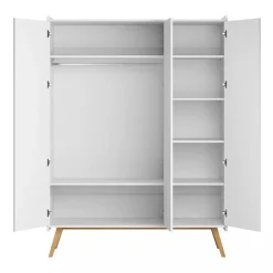 Armoire à 3 portes Vintage blanc/chêne