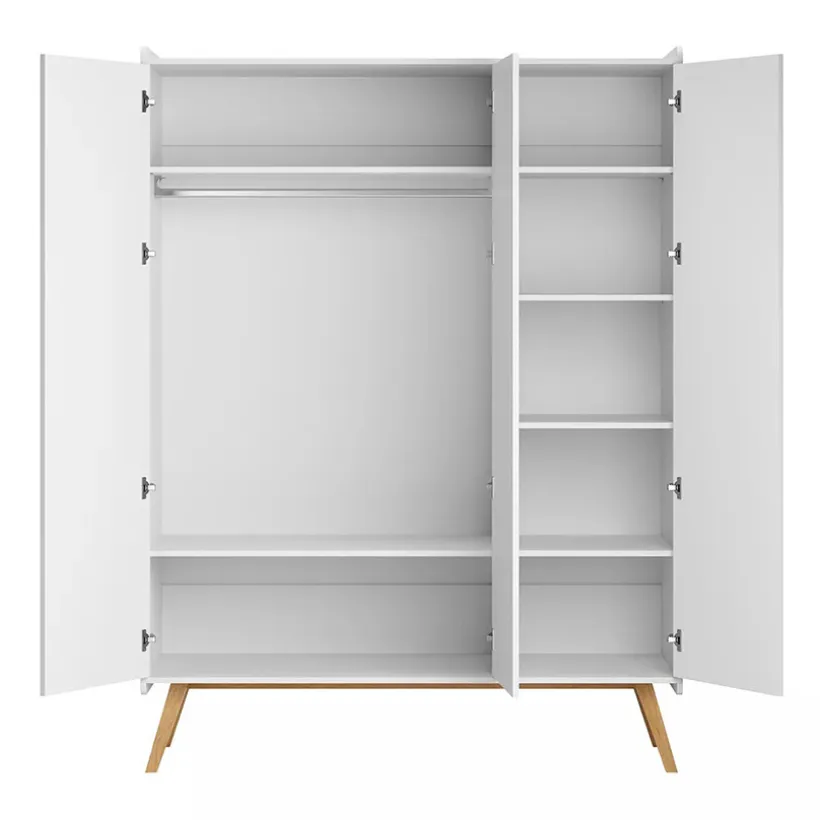 Armoire à 3 portes Vintage blanc/chêne