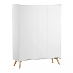 Armoire à 3 portes Vintage blanc/chêne
