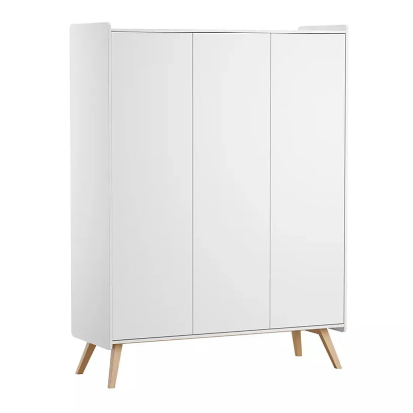 Armoire à 3 portes Vintage blanc/chêne