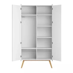Armoire à 2 portes Vintage blanc/chêne