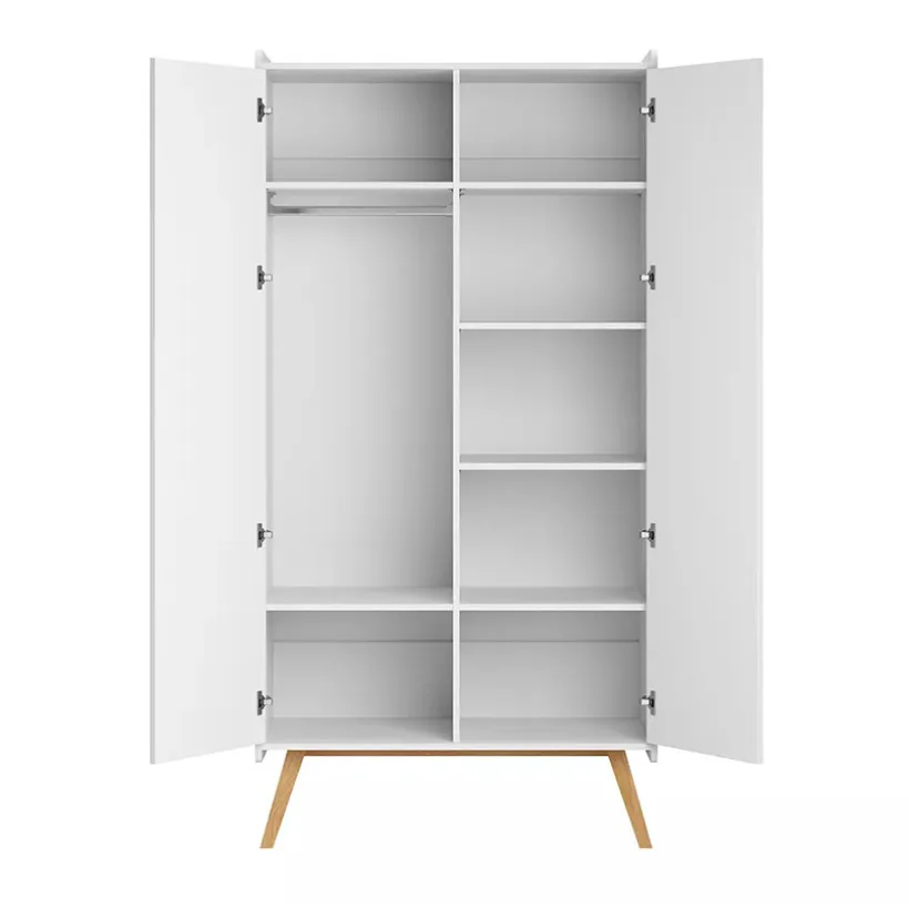 Armoire à 2 portes Vintage blanc/chêne