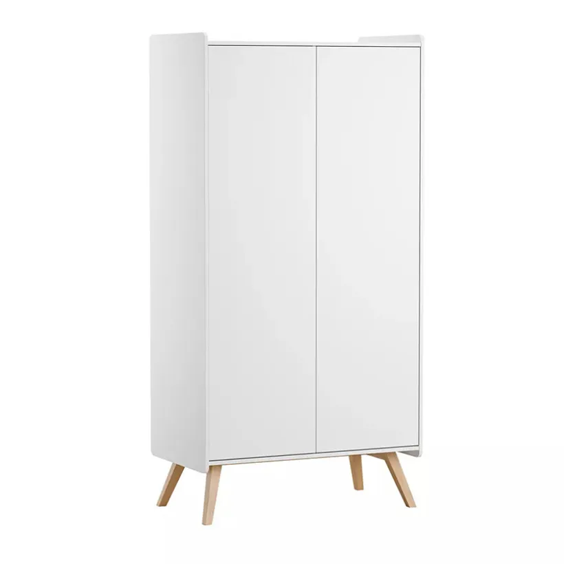 Armoire à 2 portes Vintage blanc/chêne