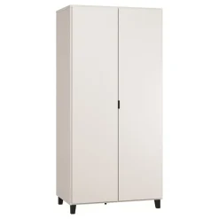 Armoire Simple 2 portes - Blanc / Noir