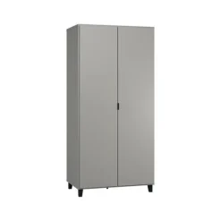 Armoire Simple 2 portes - Gris / Noir
