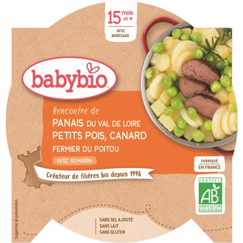 Assiette de panais, petits pois et canard 260g