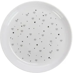 Assiette en mélamine imprimé cœurs rose