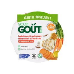 Assiette Fondant de carotte, patate douce, colin d'Alaka 220g