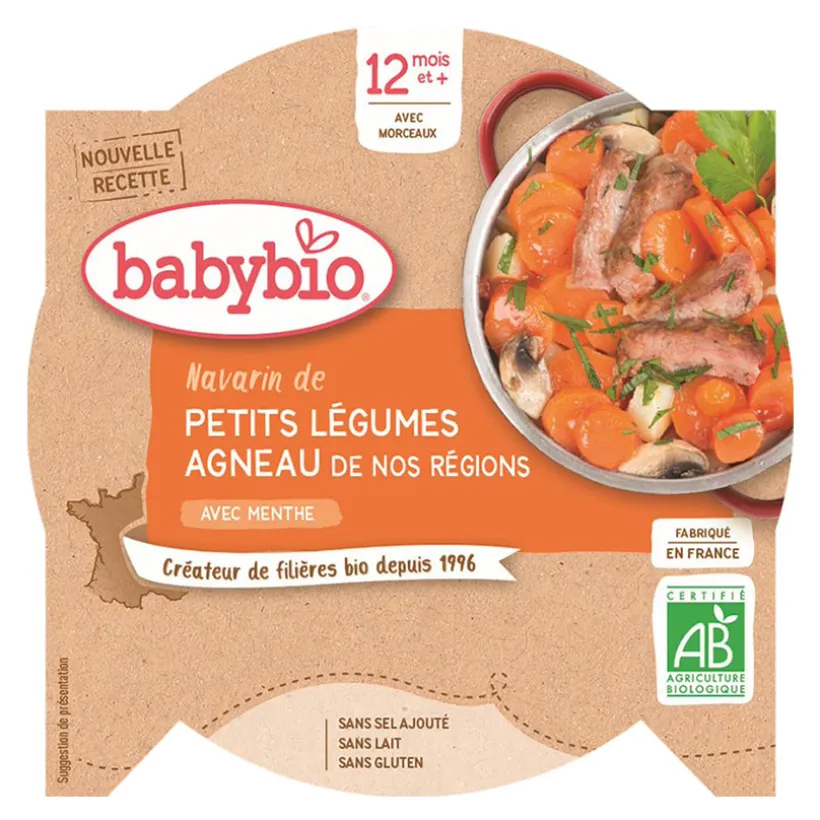Assiette Navarin de petits légumes et agneau à la menthe