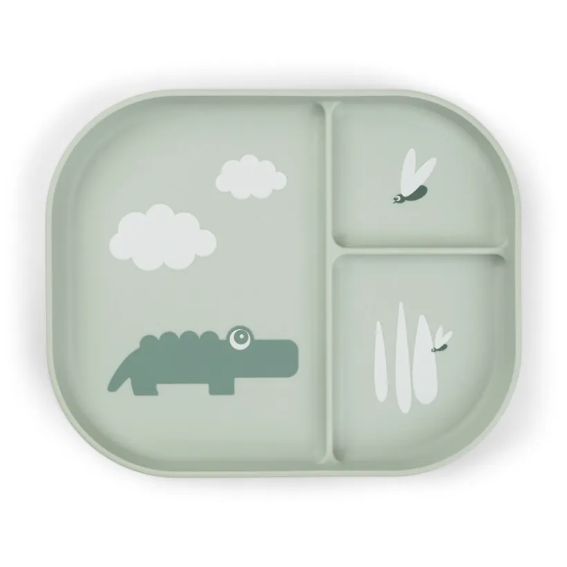 Assiette-plateau Foodie Croco Vert