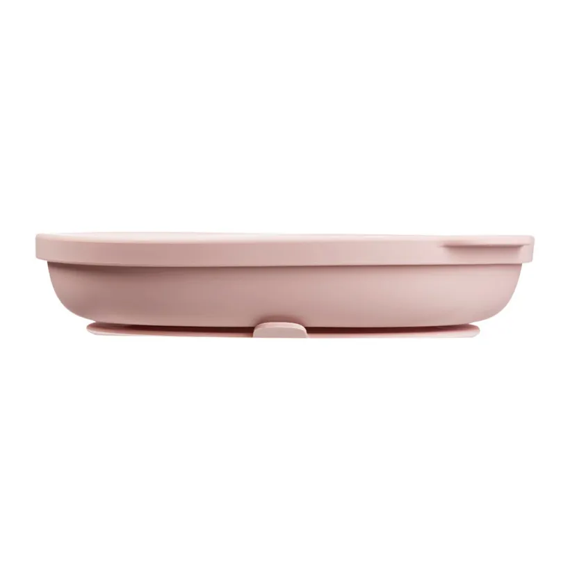 Assiettes avec ventouse et couvercle en silicone Blush