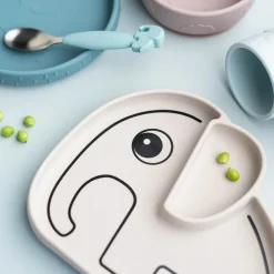 Assiette ventousée en silicone Elphee sable