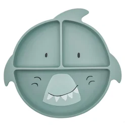 Asssiette avec ventouse et compartiments silicone Mr Shark