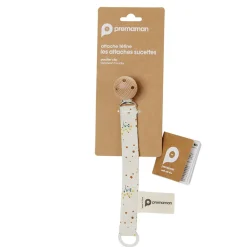 Attache-sucette à clip en bois Fleurs