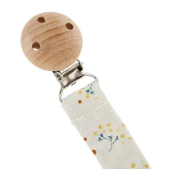 Attache-sucette à clip en bois Fleurs