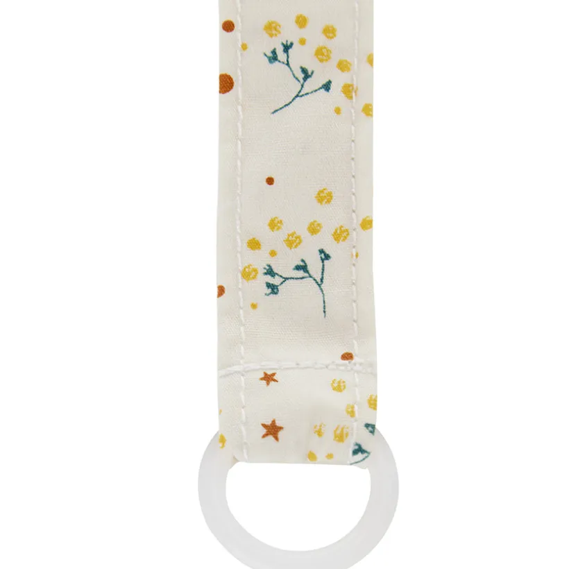 Attache-sucette à clip en bois Fleurs