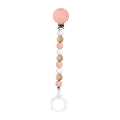 Attache-sucette clipsable en silicone - Rose