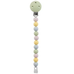 Attache sucette silicone Multicouleurs Vert