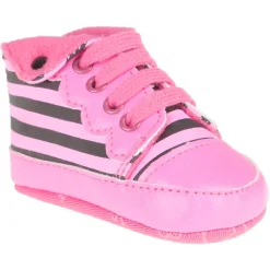 Babies montantes rayées avec revers et lacets