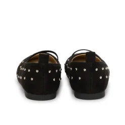 Babies noire avec élastique et rivets argenté pour fille