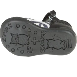 Babies noires en cuir avec empiècement zébré effet fourrure