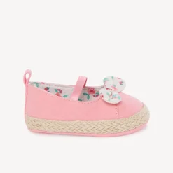 Babies à nœud fleuri et corde tressée pour bébé fille