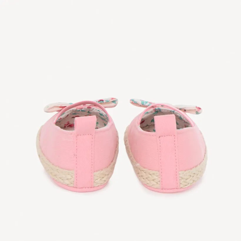 Babies à nœud fleuri et corde tressée pour bébé fille
