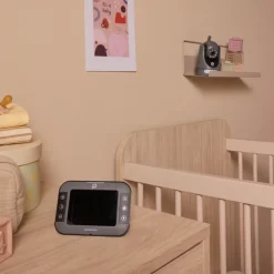 Babyphone vidéo Buddy Motion 2.0 avec caméra rotative gris