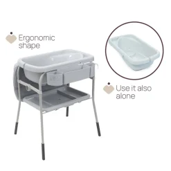 Baignoire avec table de change Cuddle & Bubble grey melange