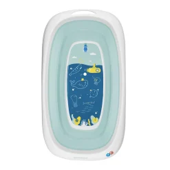 Baignoire pliable avec fond ludique marin bleu