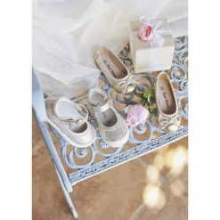 Ballerines dorées effet métallisé avec nœud pour fille