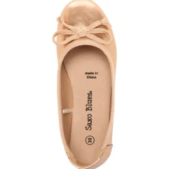 Ballerines rose gold à nœud effet métallisé pour fille