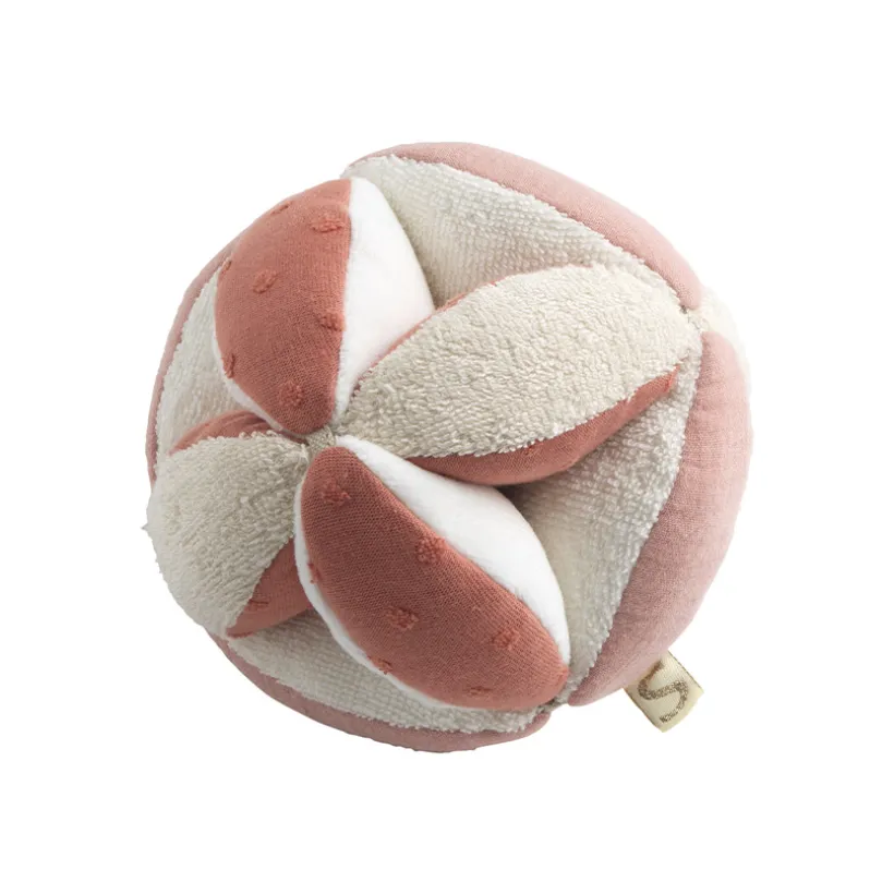Balle sensorielle Petit Cœur rose/blanc