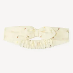 Bandeau noué à fleurs et cœurs bébé fille