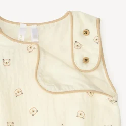 Barboteuse en gaze de coton imprimé ourson pour bébé garçon